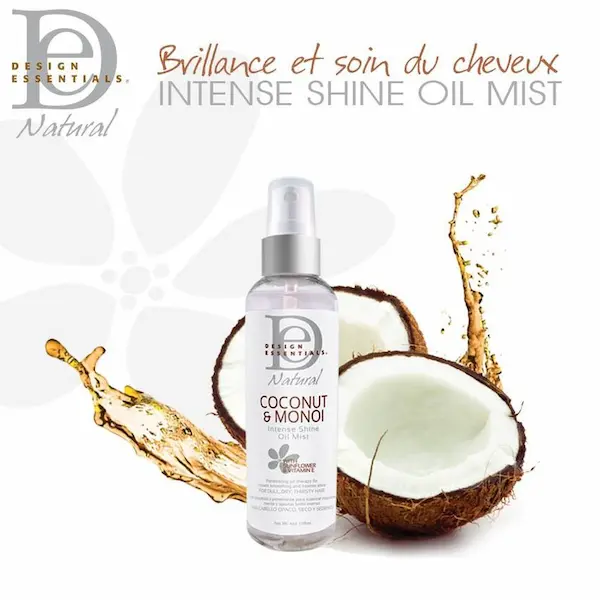 INTENSE SHINE OIL MIST Huile Spray Brillance - Design Essentials Coconut & Monoï – Image 4