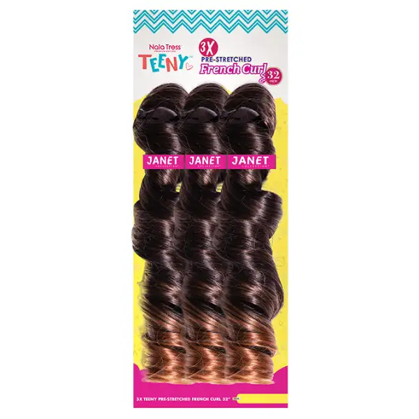 3X Mèches French Curl Pre-Stretched Teeny 32" - Janet Collection – Image 7
